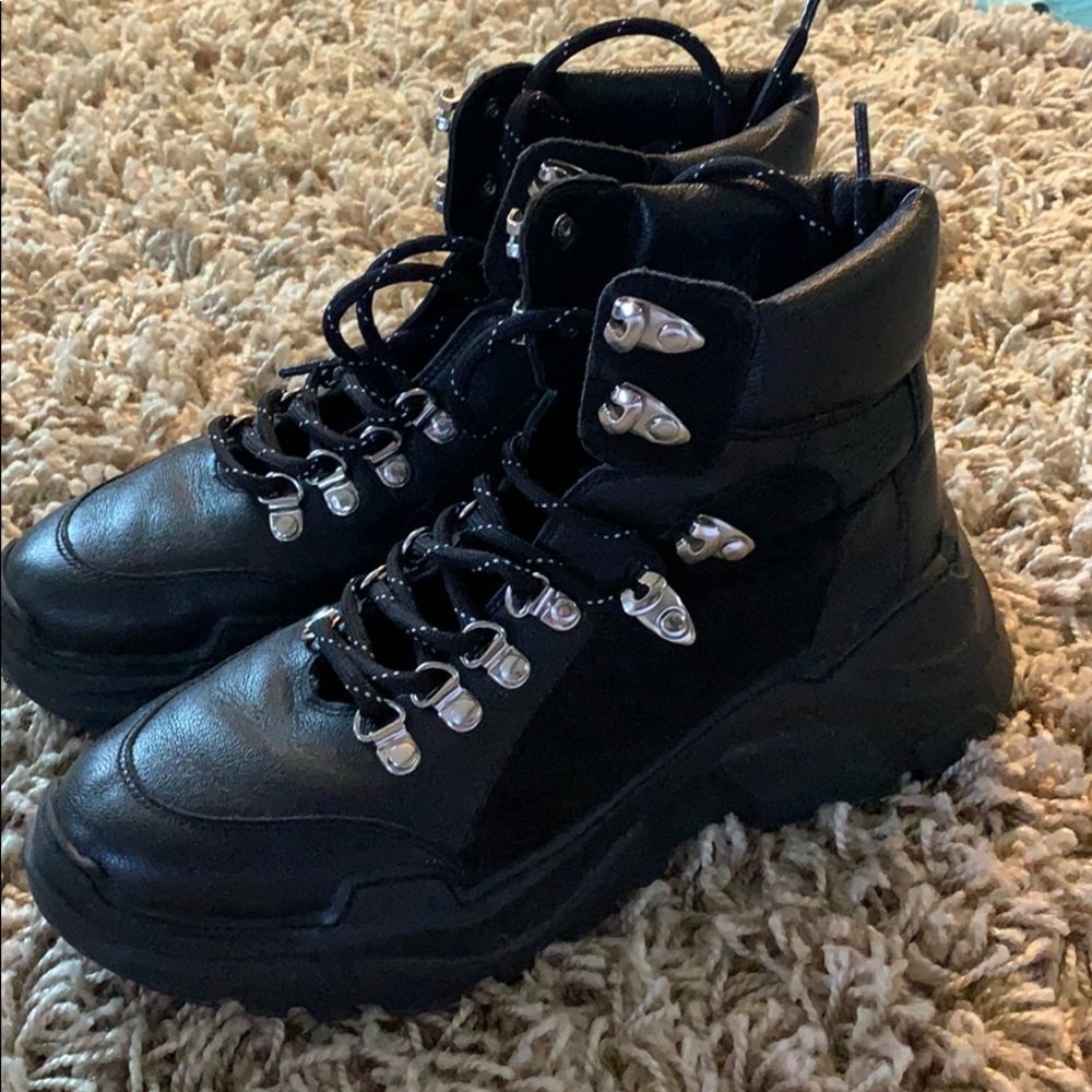 ASOS lace up black booties